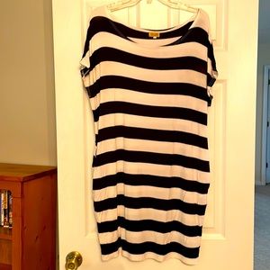 Navy and white striped Piko dress